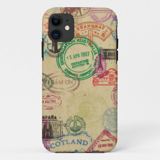  paspoortstempels iPhone robuust Extreme Hoesje (Achterkant)