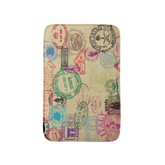  paspoortstempels - kleine bath Mat (Voorkant Verticaal)