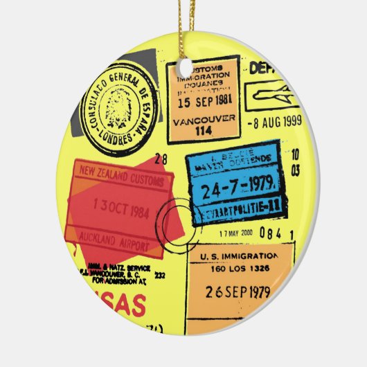 Paspoortstempels Ornament ontwerp (Links)