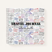Paspoortstempels, reisjournaal, aangepaste lijnen notitieboek (Voorkant)