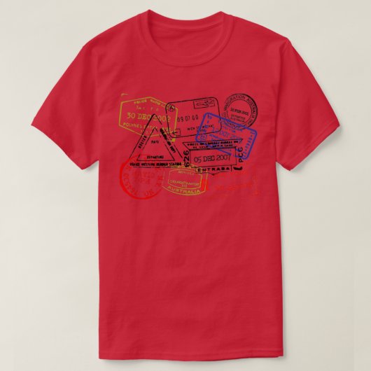 Paspoortstempels T-shirt (Design voorkant)