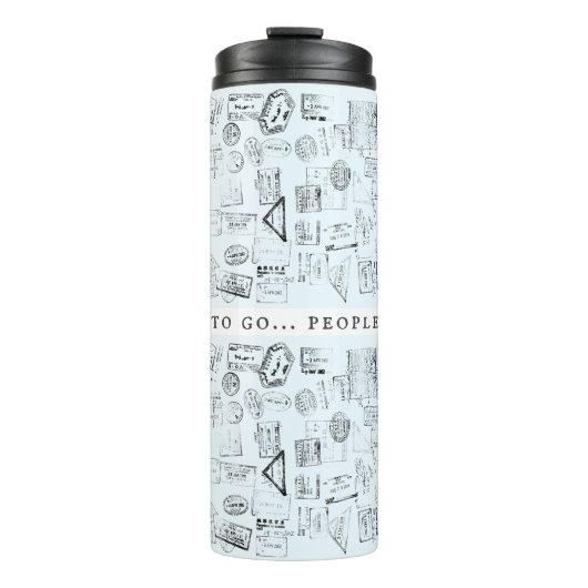 Paspoortstempels Wanderlust reisofferte sjabloon Thermosbeker (Voorkant)