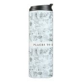 Paspoortstempels Wanderlust reisofferte sjabloon Thermosbeker (Gedraaid links)