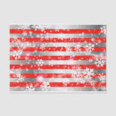 Paspoortwitte sneeuwvlokken op rode en zilverstrip tissuepapier (Voorkant)