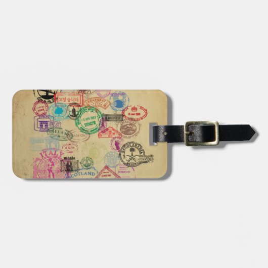  paspoortzegels bagagelabel (Voorkant horizontaal)