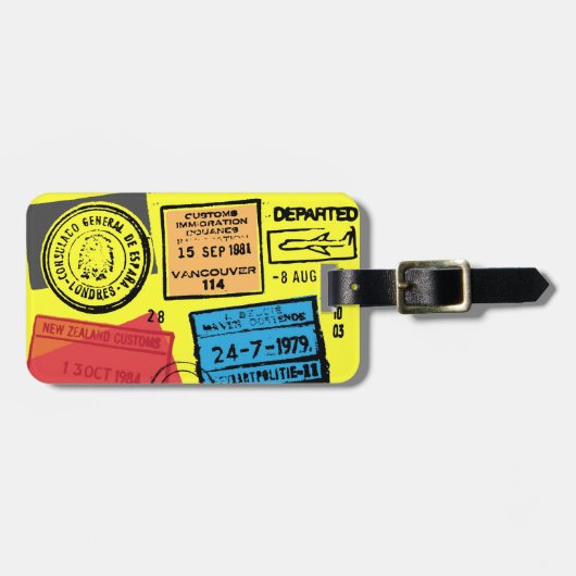 Paspoortzegels Bagagelabels (Voorkant horizontaal)