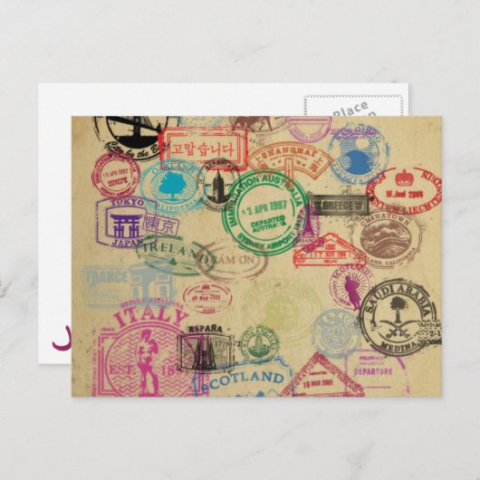  paspoortzegels briefkaart (Voorkant / Achterkant)