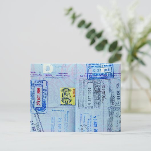 Paspoortzegels Briefkaart (Staand voorkant)