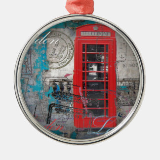 paspoortzegels London Red Telephone Booth Metalen Ornament