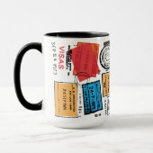 Paspoortzegels Mok reisontwerp (Links)