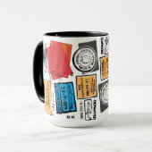 Paspoortzegels Mok reisontwerp (Voorkant links)