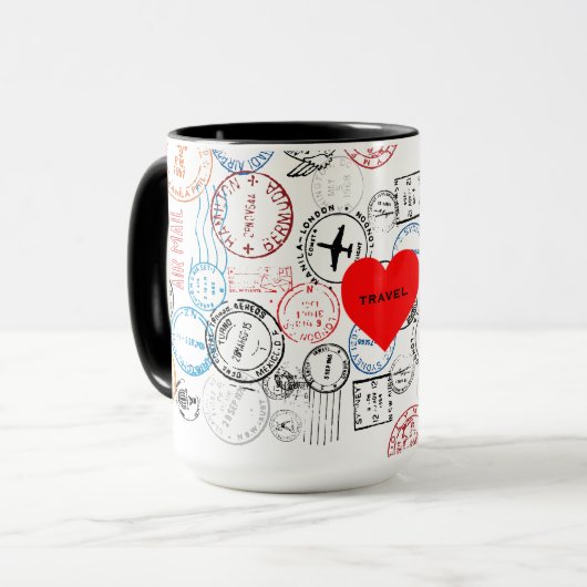 Paspoortzegels Mok reisontwerp (Voorkant links)