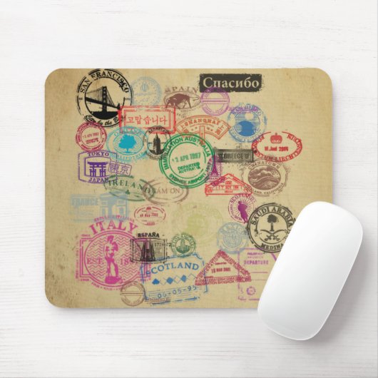  paspoortzegels muismat (Met muis)