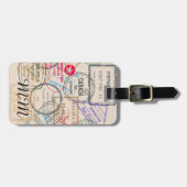 Paspoortzegels reizen bagagelabel (Voorkant horizontaal)