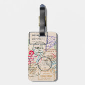 Paspoortzegels reizen bagagelabel (Achterkant verticaal)