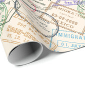 Paspoortzegels reizen cadeaupapier (Rol Hoek)