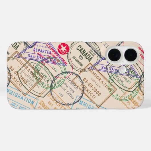Paspoortzegels reizen Case-Mate iPhone case (Achterkant (horizontaal))