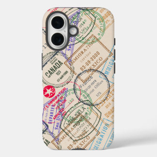 Paspoortzegels reizen iPhone 16 hoesje