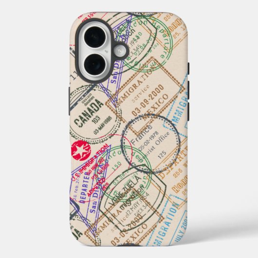 Paspoortzegels reizen Case-Mate iPhone case (Achterkant)