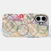 Paspoortzegels reizen Case-Mate iPhone case (Achterkant (horizontaal))