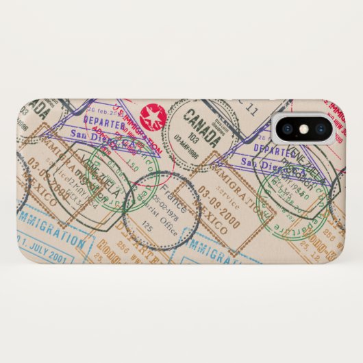 Paspoortzegels reizen Case-Mate iPhone case (Achterkant (horizontaal))
