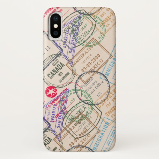 Paspoortzegels reizen Case-Mate iPhone case (Achterkant)