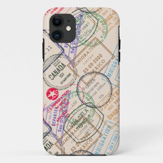 Paspoortzegels reizen Case-Mate iPhone case (Achterkant)