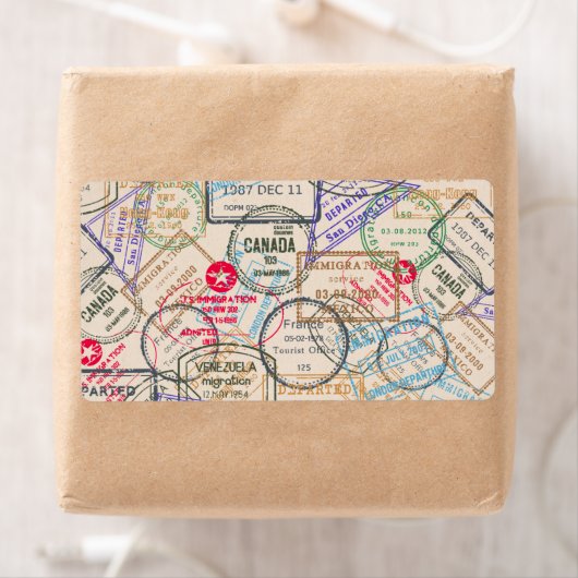 Paspoortzegels reizen etiket (Insitu)