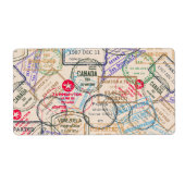 Paspoortzegels reizen etiket (Voorkant)