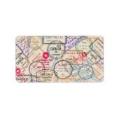 Paspoortzegels reizen etiket (Voorkant)