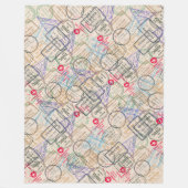 Paspoortzegels reizen fleece deken (Voorkant)