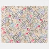 Paspoortzegels reizen fleece deken (Voorkant (Horizontaal))