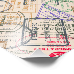 Paspoortzegels reizen foto afdruk