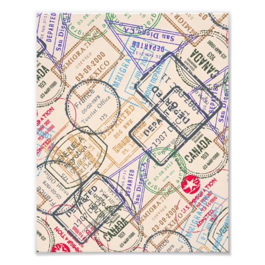 Paspoortzegels reizen foto afdruk (Voorkant)