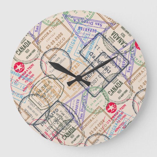 Paspoortzegels reizen grote klok (Voorkant)