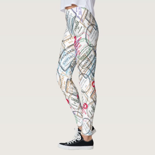 Paspoortzegels reizen leggings (Links)