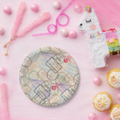 Paspoortzegels reizen papieren bordje (Feest)