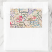 Paspoortzegels reizen rechthoekige sticker (Tas)