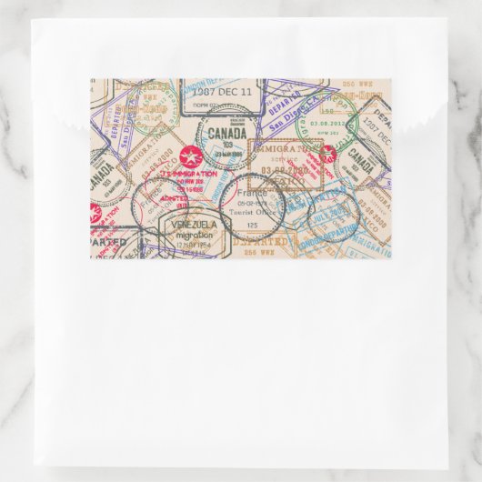 Paspoortzegels reizen rechthoekige sticker (Tas)