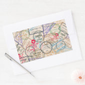 Paspoortzegels reizen rechthoekige sticker (Envelop)