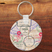 Paspoortzegels reizen sleutelhanger (Voorkant)