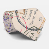 Paspoortzegels reizen stropdas (Opgerold)