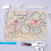 Paspoortzegels reizen tissuepapier (Craft)