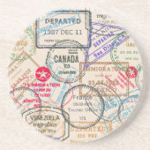 Paspoortzegels reizen zandsteen onderzetter (Voorkant)