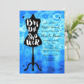 Paspop Vintage Retro Blauwe Bruiloftsshower Kaart (Staand voorkant)