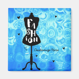 Paspop Vintage Retro Blauwe MODE Magneet