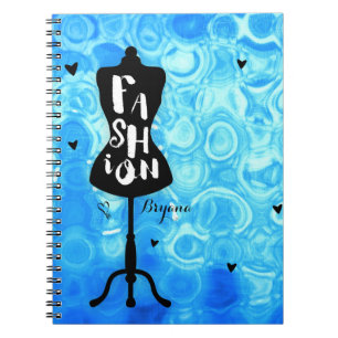 Paspop Vintage Retro Blauwe MODE Notitieboek