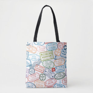 Paspostzegels canvas tas reizigers