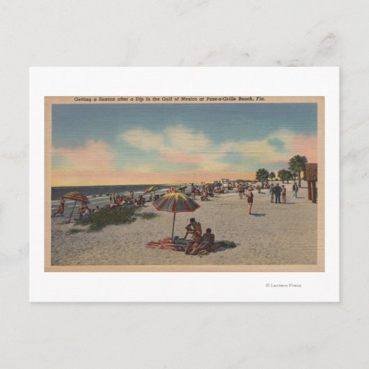Pass-a-Grille Beach, Florida - Sunbathers on Briefkaart (Voorkant)