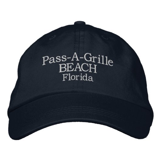 Pass-A-Grille Beach Geborduurde Honkbal Hoed Pet (Voorkant)